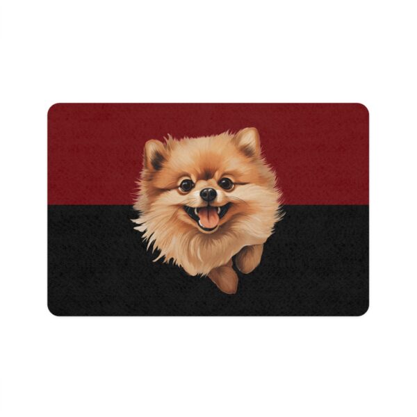 Pomeranian Dog Food Mat (12x18)  -Garnet/Black - Image 2
