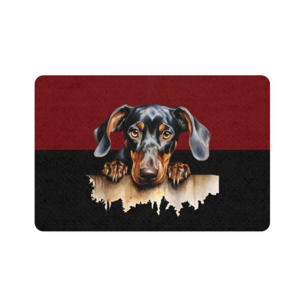 Doberman Pinscher Dog Food Mat (12x18)  -Garnet/Black - Image 2
