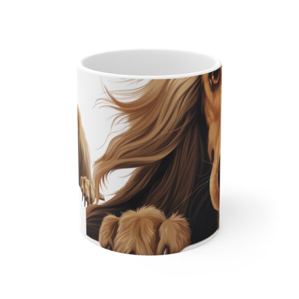 Afghan Hound  11oz white ceramic mug exudes a cozy and warm vibe. - Image 2