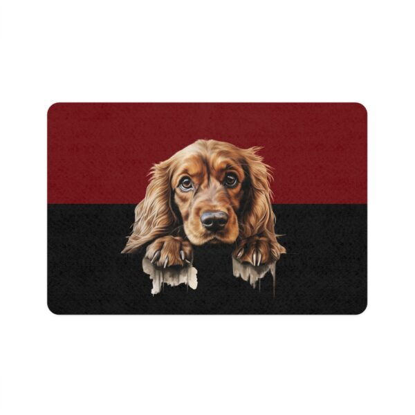 Cocker Spaniel Pet Food Mat (12x18)  -Garnet/Black - Image 2