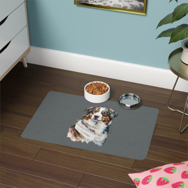 Australian Shepard Dog Feeding Mat (12x18) - Dark Grey