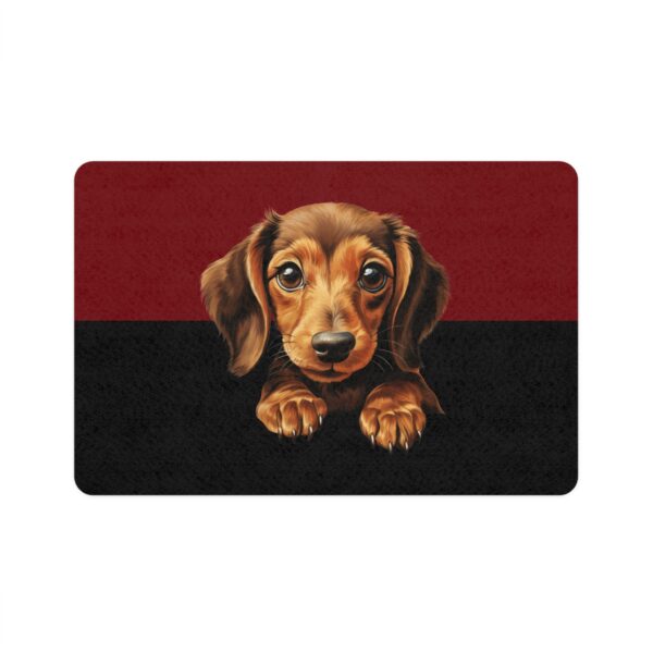 Dachshund Dog Food Mat (12x18)  -Garnet/Black - Image 2