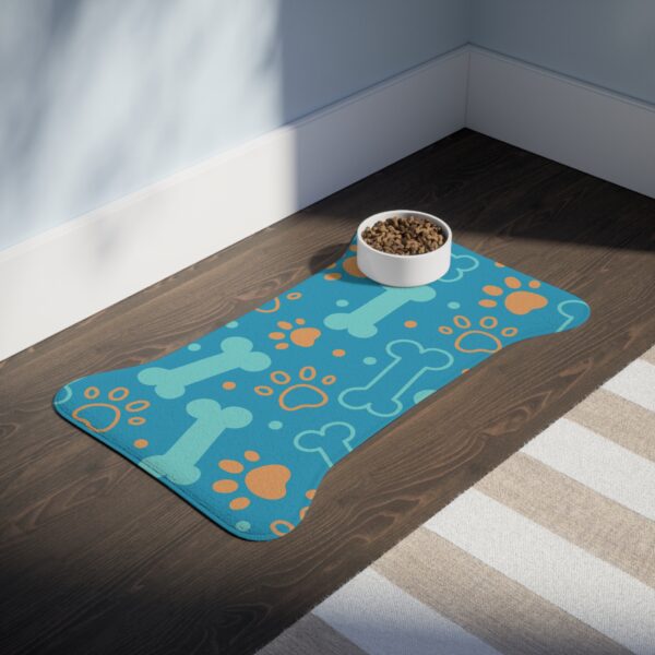 Colorful Pet Feeding Mats with Fun Bones & Paws Design-Turquoise - Image 7