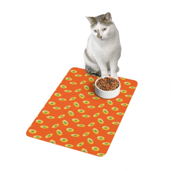 Vibrant Dog Feeding Mat - 12x18 Non-Slip Design for Cats and Dogs-Orange - Image 4
