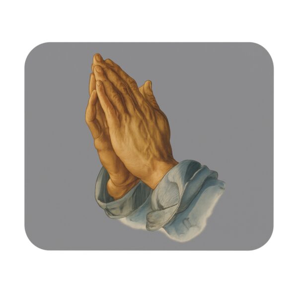 Praying Hands Grey Mouse Pad - Cute Pet Design for Dog Lovers - Image 2