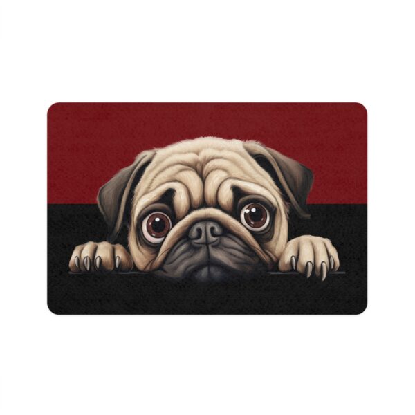 Pug Dog Food Mat (12x18)  -Garnet/Black - Image 2
