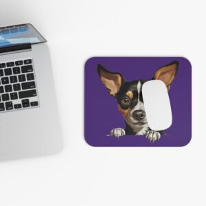 Rat Terrier Mouse Pad -Purple Pet Design for Dog Lovers