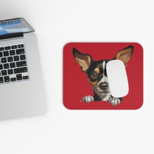 Rat Terrier Mouse Pad -Dark Red Pet Design for Dog Lovers