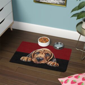 Bloodhound Dog Food Mat (12x18)  -Garnet/Black