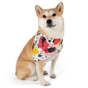 Paint Splash Stylish Pet Bandana Collar for Dogs - Fashionable and Comfortable