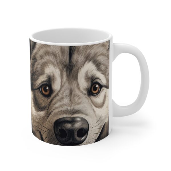Norwegian Elkhound Cute Puppy Mug - Adorable Dog Design - Perfect for Pet Lovers - Image 4