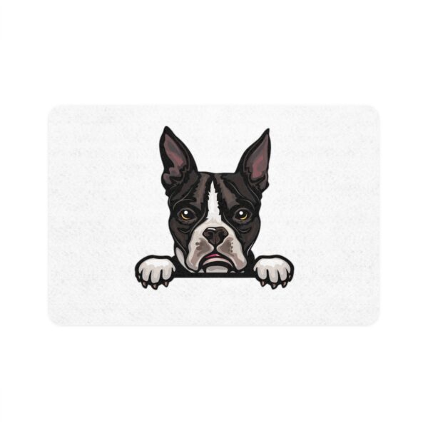 Boston Terrier Pet Food Mat (12x18) - White - Image 2