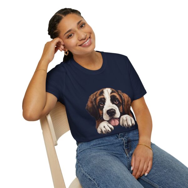 Saint Bernard Dog T-Shirt - Unisex Softstyle Tee - Image 55