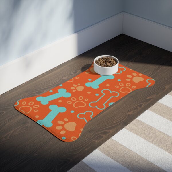 Colorful Pet Feeding Mats with Fun Bones & Paws Design - Orange - Image 7