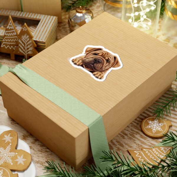Adorable Shar Pei Dog Kiss-Cut Sticker - Perfect for Pet Lovers & Laptop Decor - Image 3