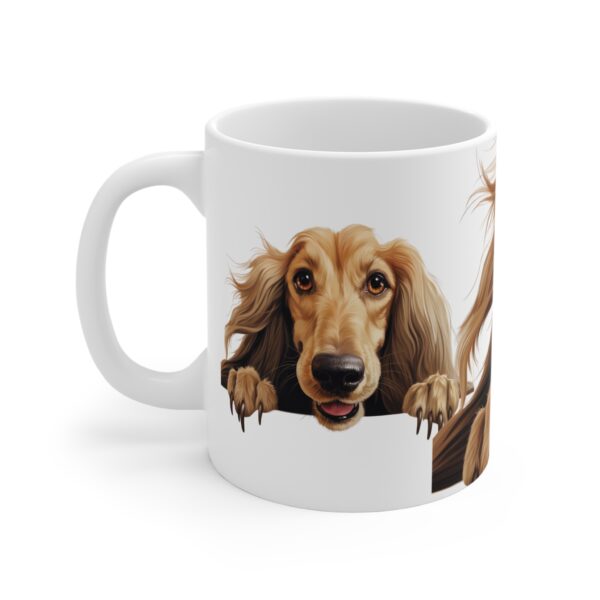 Afghan Hound  11oz white ceramic mug exudes a cozy and warm vibe. - Image 3