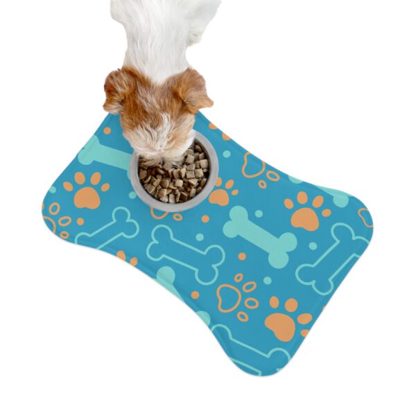 Colorful Pet Feeding Mats with Fun Bones & Paws Design-Turquoise - Image 3