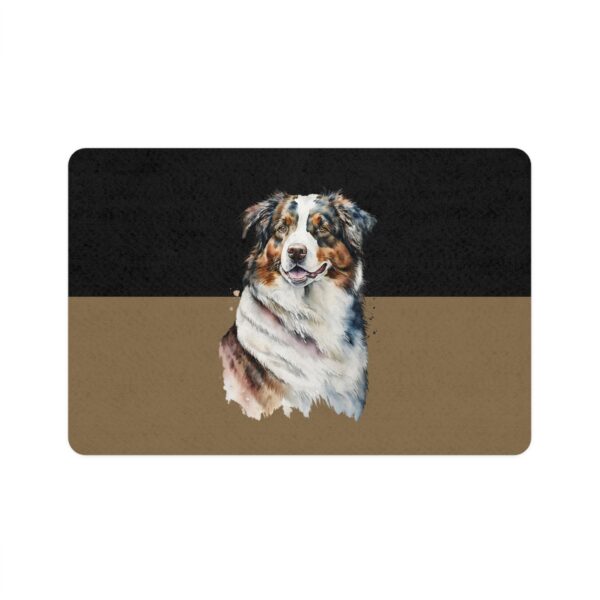 Australian Shepard Pet Food Mat (12x18)  -Black/Old Gold - Image 2