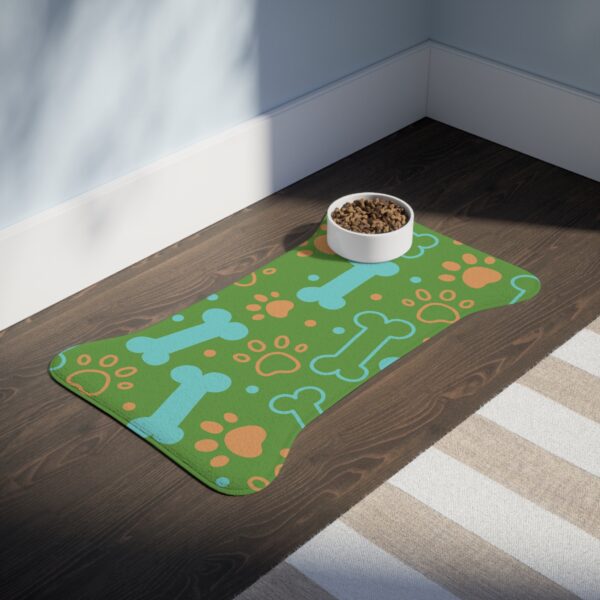 Colorful Pet Feeding Mats with Fun Bones & Paws Design-Light Green - Image 7