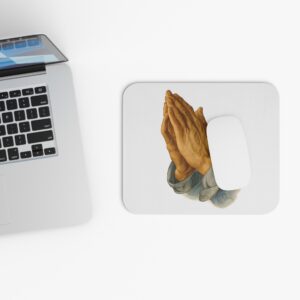 Praying Hands White Mouse Pad - Cute Pet Design for Dog Lovers