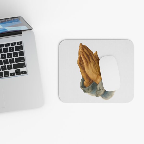 Praying Hands White Mouse Pad - Cute Pet Design for Dog Lovers