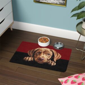 Labrador Retriever Dog Food Mat (12x18)  -Garnet/Black