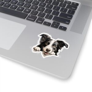 Border Collie Dog Kiss-Cut Sticker - Perfect for Pet Lovers & Laptop Decor