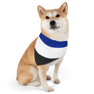 Blue-White-Black Stylish Pet Bandana Collar for Dogs - Fashionable and Comfortable