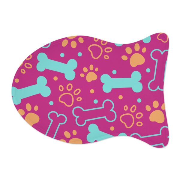 Colorful Pet Feeding Mats with Fun Bones & Paws Design-Pink - Image 9