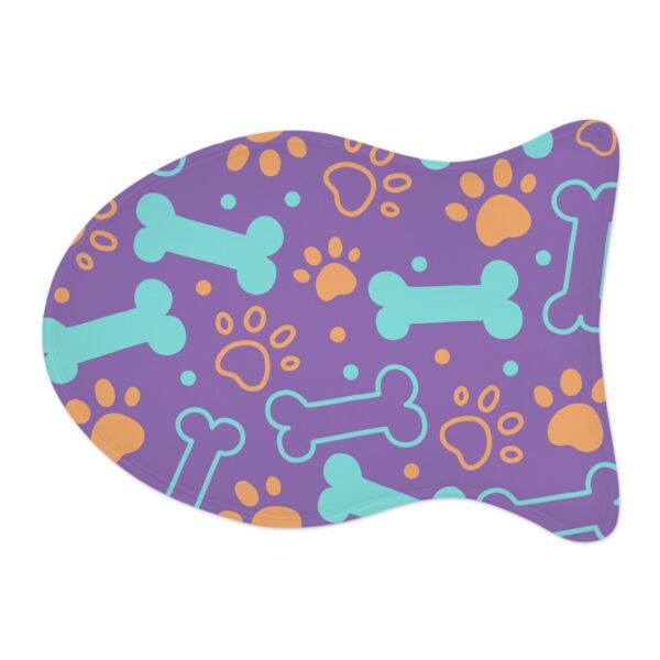 Colorful Dog Feeding Mats with Fun Bones & Paws Design-Light Purple - Image 9