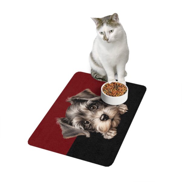 Miniature Schnauzer Dog Food Mat (12x18)  -Garnet/Black - Image 4
