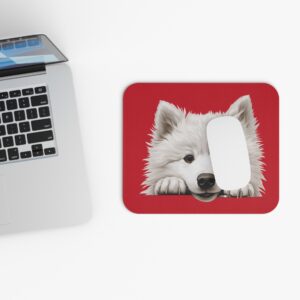 Samoyed Mouse Pad -Dark Red Pet Design for Dog Lovers