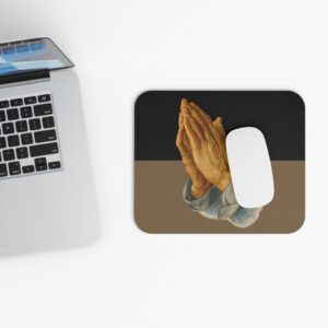 Praying Hands Black and Old Gold Mouse Pad - Cute Pet Design for Dog Lovers