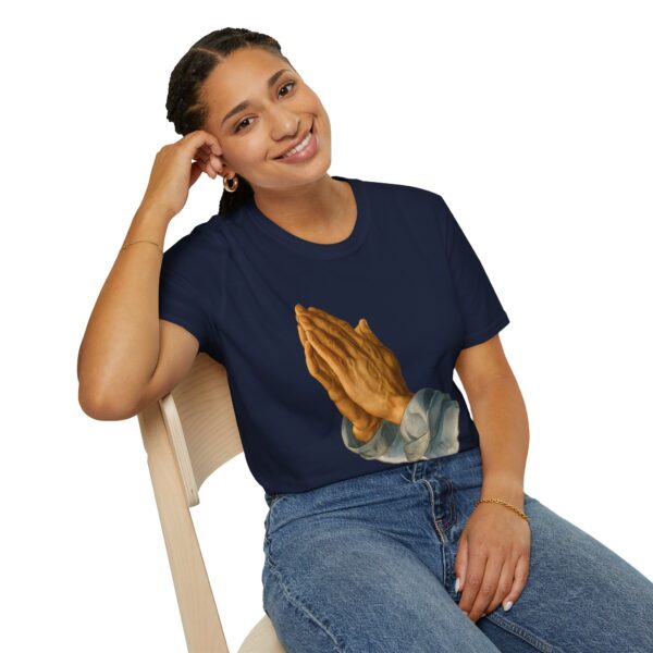 Inspirational Prayer Hands T-Shirt - Unisex Softstyle Tee - Image 55