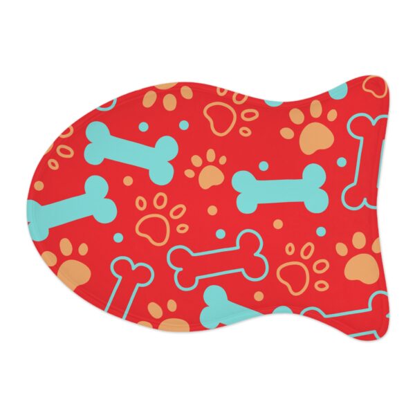 Colorful Pet Feeding Mats with Fun Bones & Paws Design - Red - Image 9
