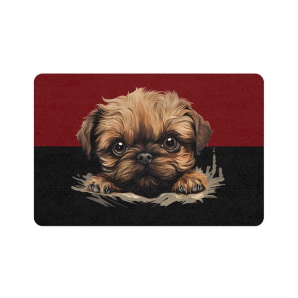 Brussels Griffon Dog Food Mat (12x18)  -Garnet/Black - Image 2