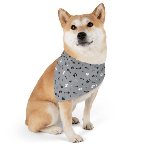 Cat Paws and Fish Stylish Pet Bandana Collar for Dogs - Fashionable and Comfortable