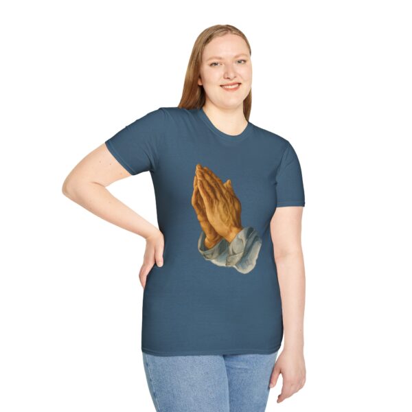 Inspirational Prayer Hands T-Shirt - Unisex Softstyle Tee - Image 50