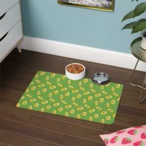 Vibrant Dog Feeding Mat - 12x18 Non-Slip Design for Cats and Dogs-Green