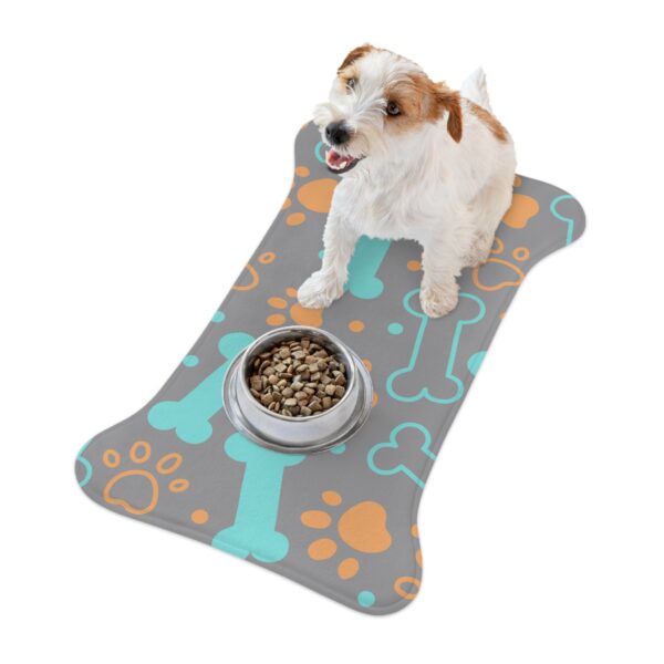Colorful Pet Feeding Mats with Fun Bones & Paws Design-Grey - Image 6