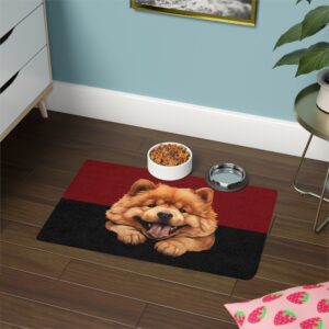 Chow Chow Dog Food Mat (12x18)  -Garnet/Black