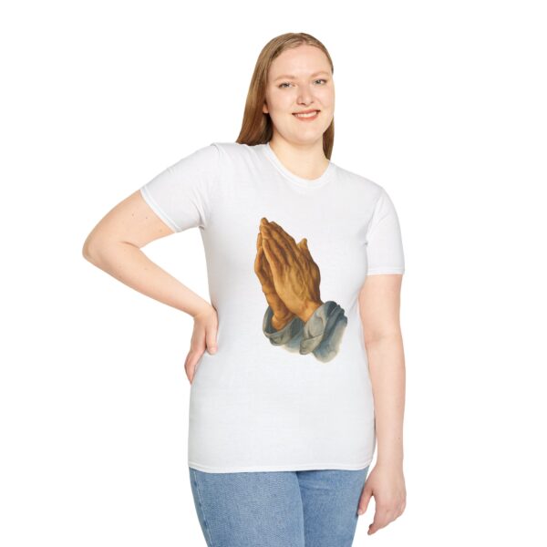 Inspirational Prayer Hands T-Shirt - Unisex Softstyle Tee - Image 10