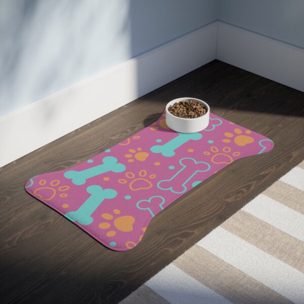Colorful Pet Feeding Mats with Fun Bones & Paws Design-Light Pink - Image 7