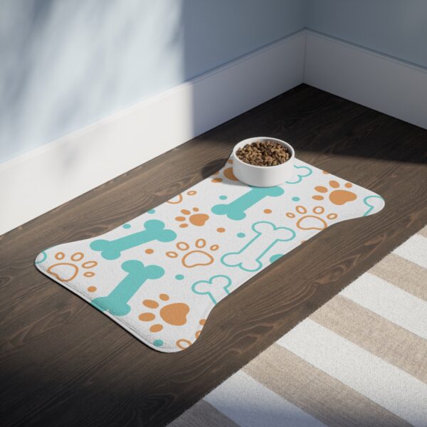 Colorful Pet Feeding Mats with Fun Bones & Paws Design - White - Image 7