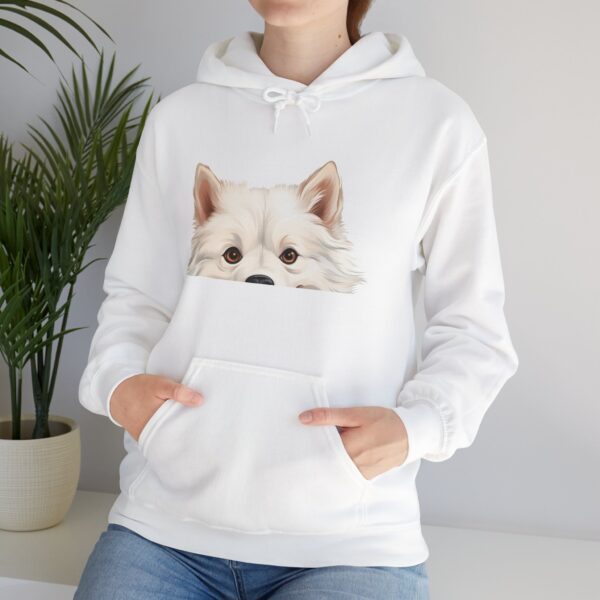 American Eskimo Cute Dog Peek-A-Boo Hoodie