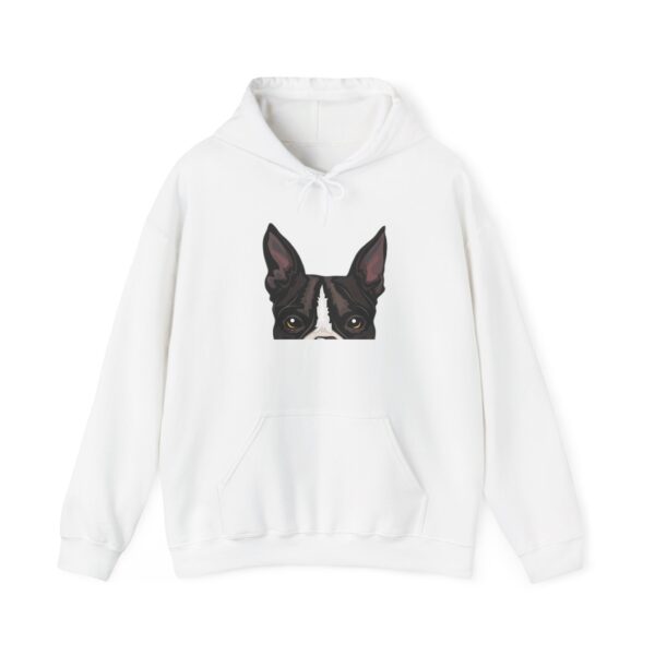 Cute Boston Terrier Hoodie, Pet Lover Gift, Cozy Unisex Sweatshirt, Dog Mom Apparel, Warm Winter Fashion, Casual Dog Lover Outfit - Image 2