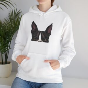 Cute Boston Terrier Hoodie, Pet Lover Gift, Cozy Unisex Sweatshirt, Dog Mom Apparel, Warm Winter Fashion, Casual Dog Lover Outfit