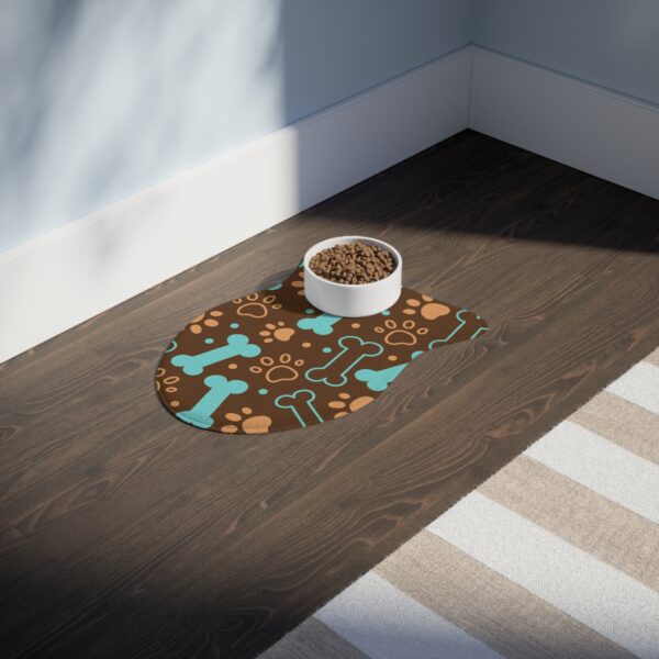 Colorful Pet Feeding Mats with Fun Bones & Paws Design-Brown - Image 11