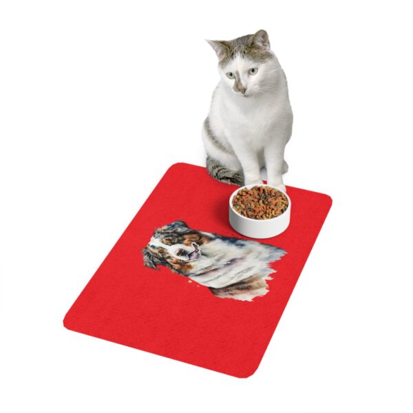 Australian Shepard Dog Feeding Mat (12x18) - Red - Image 4