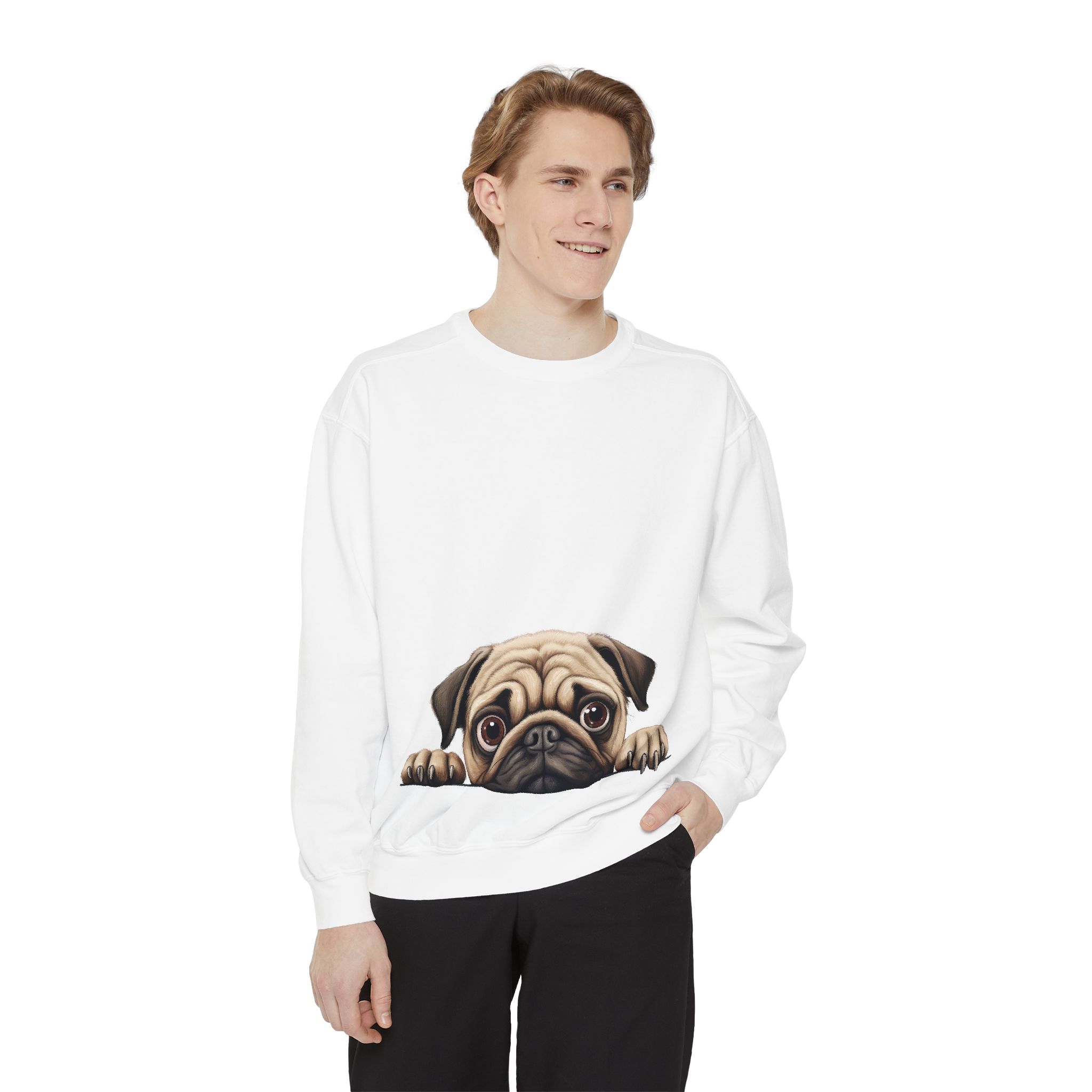 Pug Sweatshirt for Animal Lovers, Cozy Pet-Themed Pullover, Perfect Gift for Birthdays, Dog Lovers, Casual Wear, Everyday Comfort - Image 3